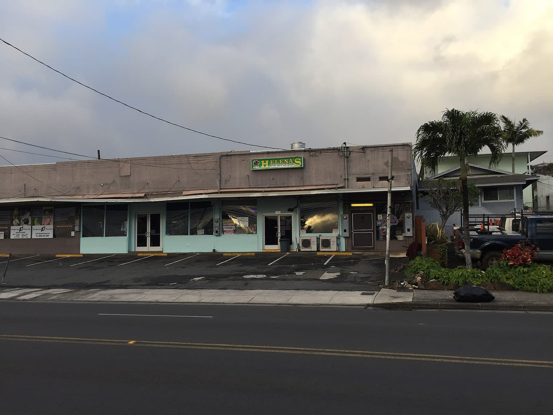 Helena’s Hawaiian Food storefront on North School Street