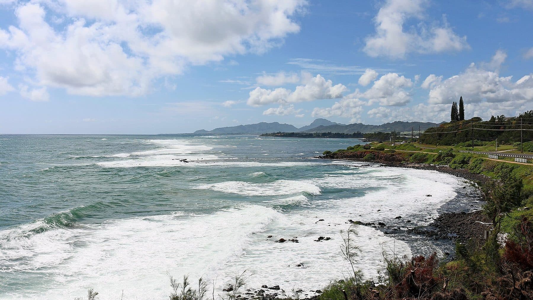 The rocky Kapaʻa coastline along the Ke Ala Hele Makālae path
