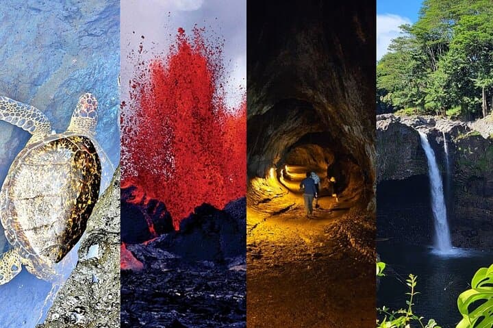 Sea turtles, lava tube's, waterfalls & volcanoes